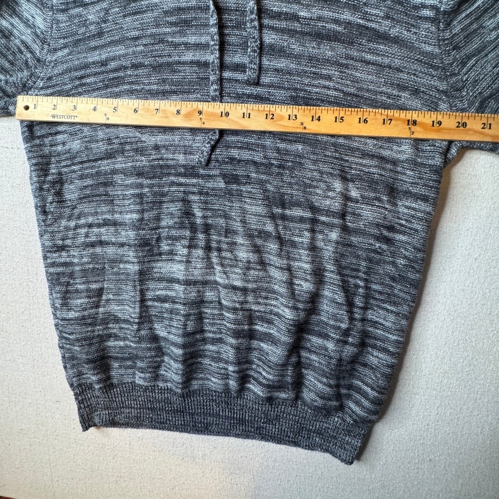 Sun + Stone Gray Marled Knit Hoodie‎ Sweater Medium 100% Cotton Surfer Coastal - Picture 4 of 7